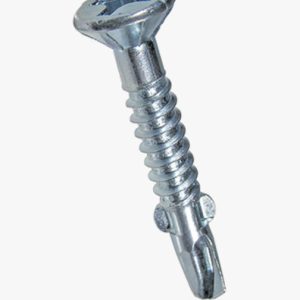 Phillips samobušeći vijci s ravnom upuštenom glavom oblika H, ​​s rebrima i krilcima Čelik - kaljen - pocinčan plavo