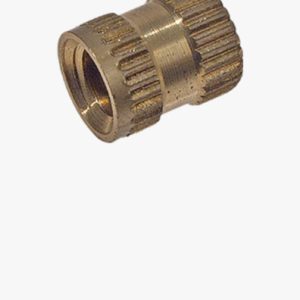 Navojni umetci za umetanje oblika H nažljebljeni s ramenom, sa slijepom rupom s navojem, za termoplaste i duroplaste Mjed - obična