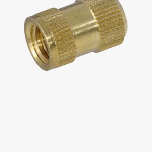 Navojni umetci za umetanje oblika S nazubljeni s ramenom, sa slijepom rupom s navojem, za termoplaste i duroplaste Mjed - obična