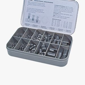 Ensat® 302 - Asortiman kompleta samoreznih navojnih umetaka s prorezom za rezanje, za lake metale, termoplaste i duroplaste Čelik - kaljen - pocinčan plavo