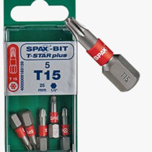 SPAX® - Bitovi odvijača 1/4 za šesterokutne (6 režnja) utičnice SPAX® T-STAR plus, kratki tip Čelik - toplinski obrađen