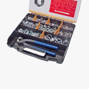 MIKALOR A20R - Asortiman dvoušnih kopči za niski pritisak, sa kliještima za ušne kopče Čelik - W1 - pocinčano