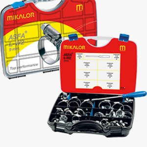 MIKALOR ASFA-L - Asortiman obujmica za crijeva srednjeg tlaka, s odvijačem Nehrđajući čelik / čelik pocinčan - W2