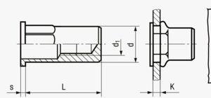 FASTEKS® FILKO HC/ROFG - Slijepe zakivne matice s ravnom glavom, polu-šestokutni prihvat, zatvoreni kraj Nehrđajući čelik - A2