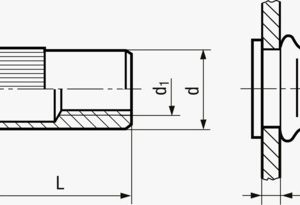 FASTEKS® FILKO RC/4404F - Slijepe zakivne matice s ravnom glavom, nazubljeni prihvat, otvoreni kraj Nehrđajući čelik - A4