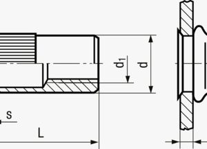 FASTEKS® FILKO RTSN - Matice za slijepe zakovice, mala upuštena glava, nazubljena drška, otvoreni kraj Nehrđajući čelik - A2