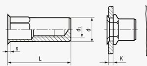 FASTEKS® FILKO HUC/FEKSG - Slijepe zakivne matice mala upuštena glava, polu-šestokutni prihvat, zatvoreni kraj Čelik - pocinčan s debelim slojem pasivacije