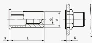 FASTEKS® FILKO HUC/FEFG - Slijepe zakivne matice s ravnom glavom, polu-šesterokutni prihvat, zatvoreni kraj Čelik - pocinčan s debelim slojem pasivacije