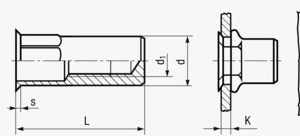 FASTEKS® FILKO HC/ROKSG - Matice za slijepe zakovice mala upuštena glava, polu-šestokutni prihvat, zatvoreni kraj Nehrđajući čelik - A2