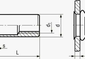 FASTEKS® FILKO SK - Slijepe zakivne matice upuštena glava 90°, okrugla drška, otvoreni kraj Čelik - pocinčan s debelim slojem pasivacije