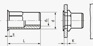 FASTEKS® FILKO AVHEXKS - Slijepe zakivne matice mala upuštena glava, puni šesterokutni prihvat, otvoreni kraj Čelik - pocinčan s debelim slojem pasivacije