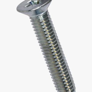 Pozi plosnati vijci s upuštenom glavom tip M, oblik Z, metrički navoj Čelik - kaljen - plavo pocinčan, dodano mazivo