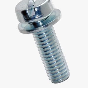 Vijci sa glavom s prorezom i pričvršćenom ravnom podloškom DIN 6902 A Čelik - 4,8 - plavo pocinčano