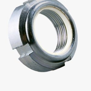 ELASTIC-STOP® GUP - Okrugle matice s prorezima za viljuškaste ključeve s poliamidnim umetkom, visoki tip Čelik za slobodno rezanje - pocinčan