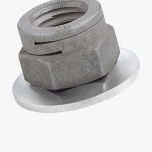 J.Lanfranco ERM ZH/BT - Samozaključavajuće šesterokutne matice s prorezima, sve od metala, s rotirajućom, pričvršćenom podloškom Nehrđajući čelik - A4 - 80