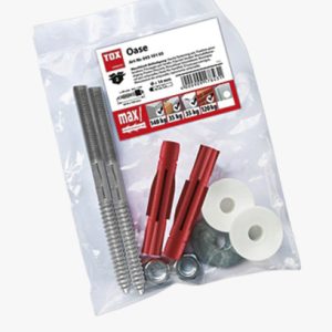 TOX Oase - Sanitarni set za pričvršćivanje s višenamjenskim čepovima, visećim vijcima, podlošcima i šesterokutnim maticama Najlon