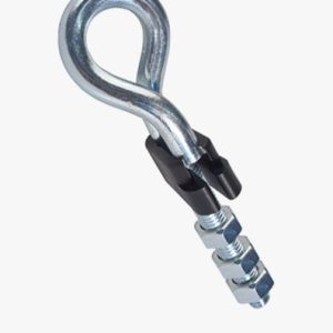 Vijci sa sigurnosnom kukom za ljuljačke s 3 šesterokutne matice i plastičnim elementom za zaključavanje Čelik - plavi pocinčani