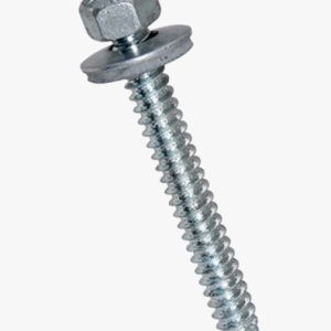 Vijci za gradnju s ravnim krajem s djelomičnim/potpunim navojem, s brtvenom podloškom Čelik - kaljen - pocinčan plavo