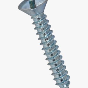 Ovalni samorezni vijci s prorezom i upuštenom glavom s konusnim krajem tip C Čelik - kaljen - pocinčan plavo